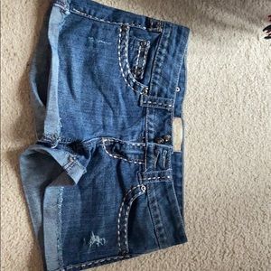Low rise jean shorts